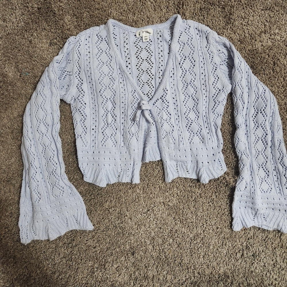 Girls Light Blue Knit Sweater